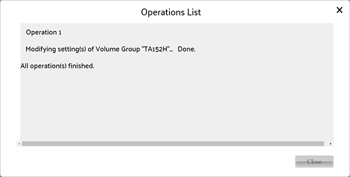 Setting of Volume Group changed