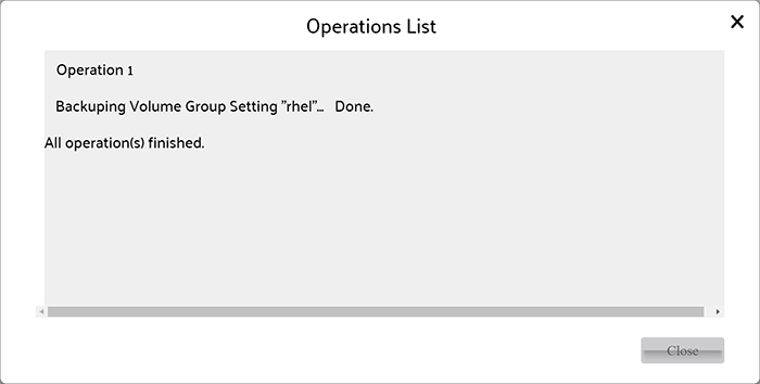 Setting of Volume Group backuped
