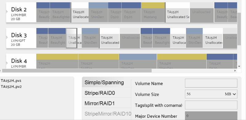 Set size of volume
