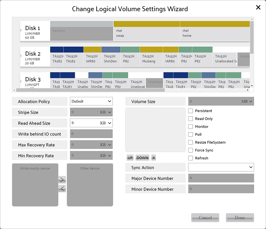 Change Logical Volume wizard