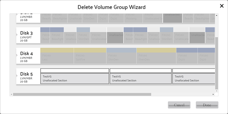 Delete Volume Group wizard
