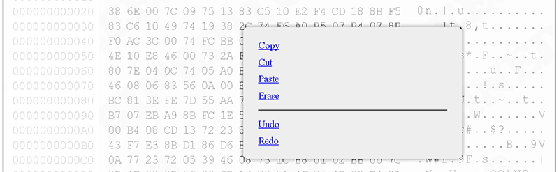 Context menu of Blue Print